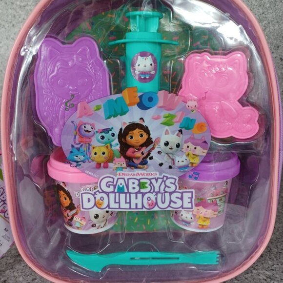 Backpack Bag Play Dough Toy Gabby's Dollhouse Netflix Set New - Picture 2 of 5